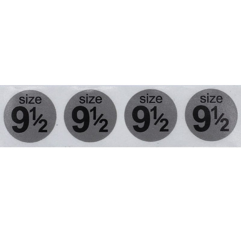 InStockLabels.com Shoe Size 9 1/2 Grey Stickers for Retail Clothing â€“ 3/4 Inch Round, 500 Semi-Gloss Adhesive Labels Per Roll for Footwear Inventory, Organization, and Display â€“ Made in The USA - Image 2